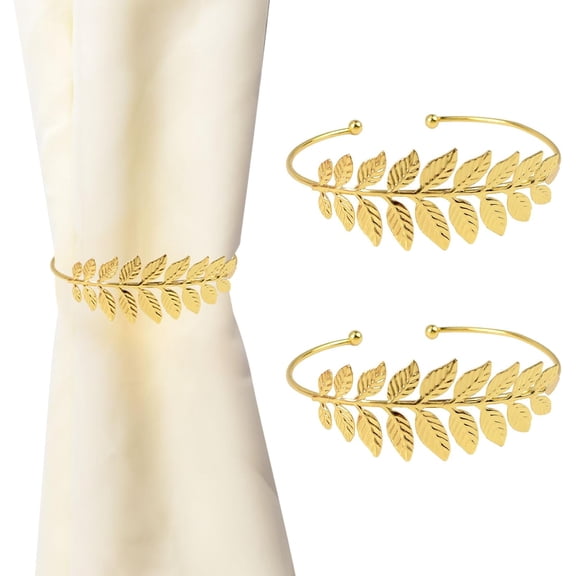 Curtain Tie Backs, 2Pcs Zinc Alloy Creative Curtain Holdbacks Decorative Leaf Curtain Tiebacks Stretchy Drape Holder Clip for Home Office (Gold)