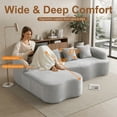 thumbnail image 5 of 104.7" Cloud Sectional Sofa, L-Shaped Chenille Fabric Modular Couch with Deep Memory Foam Seat, No Assembly Modern Curved Couch for Living Room, Grey, 5 of 7