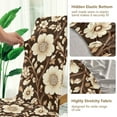 thumbnail image 5 of Yayeee 2 Pack Dining Chair Covers Stretch Parson Chairs Slipcovers Seat Protector, Brown Floral, 5 of 6