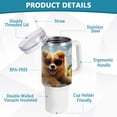 thumbnail image 4 of SKYSONIC Insulated Tumblers with Lids and Straws Handles 40oz Water Bottle Dog Summer 1 Travel Mug Reusable Stainless Steel Thermos Vacuum, 4 of 7