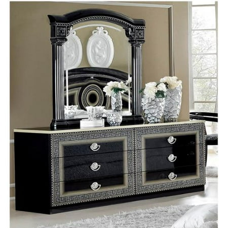 Luca Home Black/ Silver Dresser and Mirror - Walmart.com