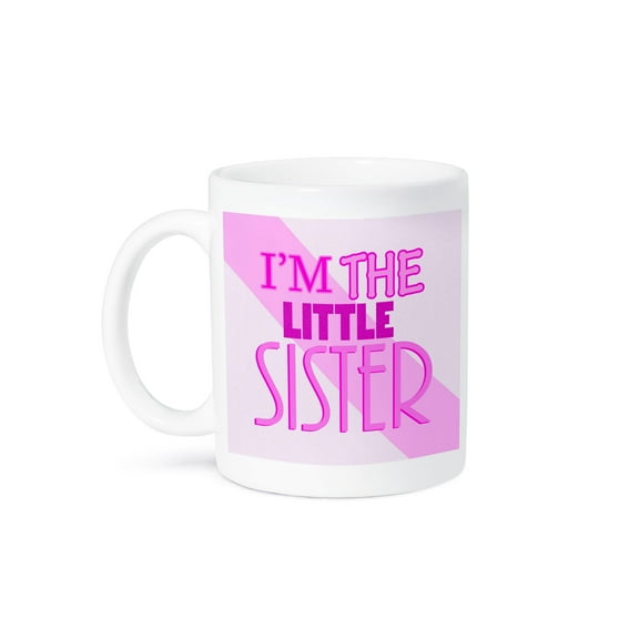 3dRose, Im the Little Sister Pink, 15oz Mug