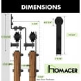 thumbnail image 6 of Homacer Black Rustic Double Track Z-Shape Bypass Sliding Barn Door Hardware Kit, for Two/Double Doors, 8ft Long Flat Track, Classic Design Roller, Heavy Duty, for Interior & Exterior Use, 6 of 6