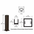 thumbnail image 7 of CRL D990DU123W Duranodic Bronze 12" 3-Way Design Series Partition Post, 7 of 7