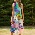 thumbnail image 6 of AUNVITO Women's Casual Sleeveless Dress with All-Over Print Round Neck and Pocket Casual and Comfortable Style, 6 of 9