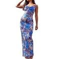 thumbnail image 1 of Gupgi Robe Longue Sans Manches à Fleurs pour Femmes Robe Moulante à Bretelles Spaghetti Élégante, 1 of 7