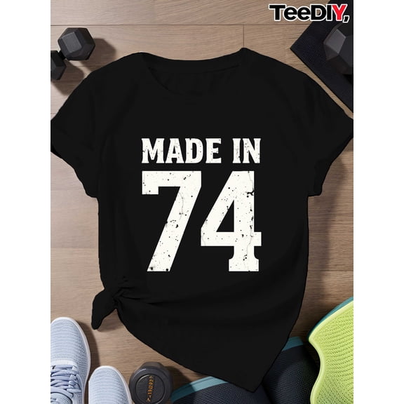 Women's Vintage Distressed Made In 74 Birth Year T-Shirt