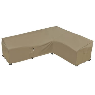 Heavy Duty Outdoor Sectional Sofa Cover, 105"X85" Waterproof 100% 600D Patio Sectional Couch Cover, L-Shaped Lawn Patio Furniture Cover, Right Facing