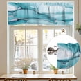 thumbnail image 7 of Marble Texture Valances for Windows, 42 x 18in, Blue Green Minimalist Lines Rod Pocket Kitchen Valance Curtain Light Filtering Window Treatments for Living Room Bedroom, 1 Panel, 7 of 7