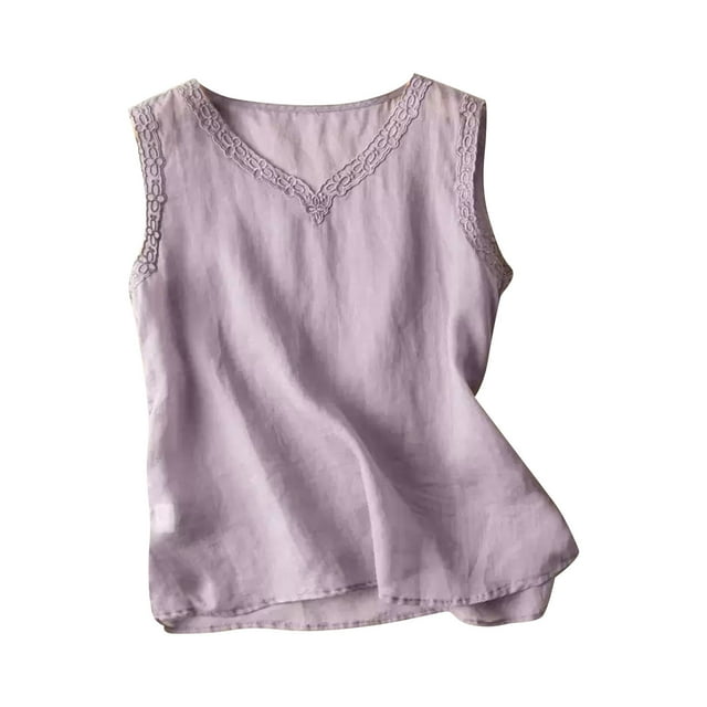Casual Camisetas de Manga Corta para las Mujeres Cuello Redondo Color Sólido Camiseta, Ligero Imitación Algodón Top de Verano para Diario