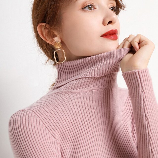 Heliar-suéter de cuello alto para mujer, jerseys suaves de punto, suéteres básicos de Cachemira, otoño e invierno, 2023