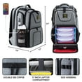 thumbnail image 5 of 519 Fitness Meal Prep Backpack,Insulated Cooler Lunch Backpack for Adult Men and Women, Set of 3 Meal Containers,2 Ice Packs and Protein Shaker,Gray, 5 of 9