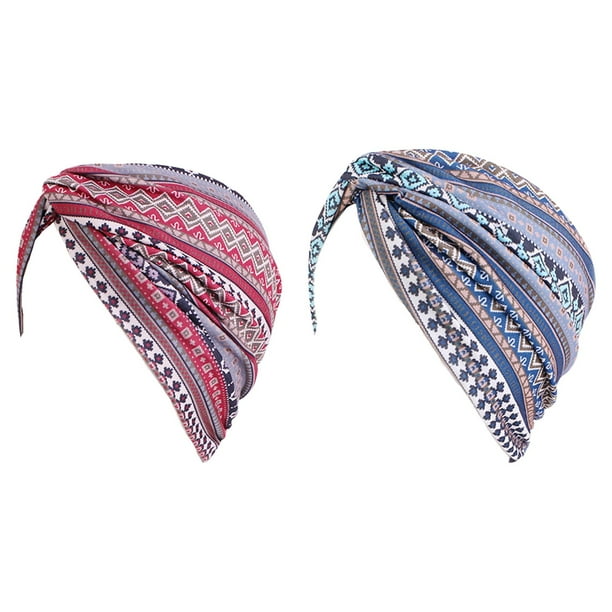 Gorros de quimio de 2 piezas, gorro musulmán, para la cabeza, gorros de , , turbante, sombrero, diadema para la caída de jinwen Sombrero Turbante Étnico