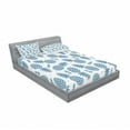 thumbnail image 3 of Pineapple Bedding Set with Sheet & Covers, Island Themed Minimalistic Multi-Sized Tropic Fruity Pineapple Printed Vintage, Printed Bedroom Decor 2 Shams, 4 Sizes, Blue White, by Ambesonne, 3 of 3