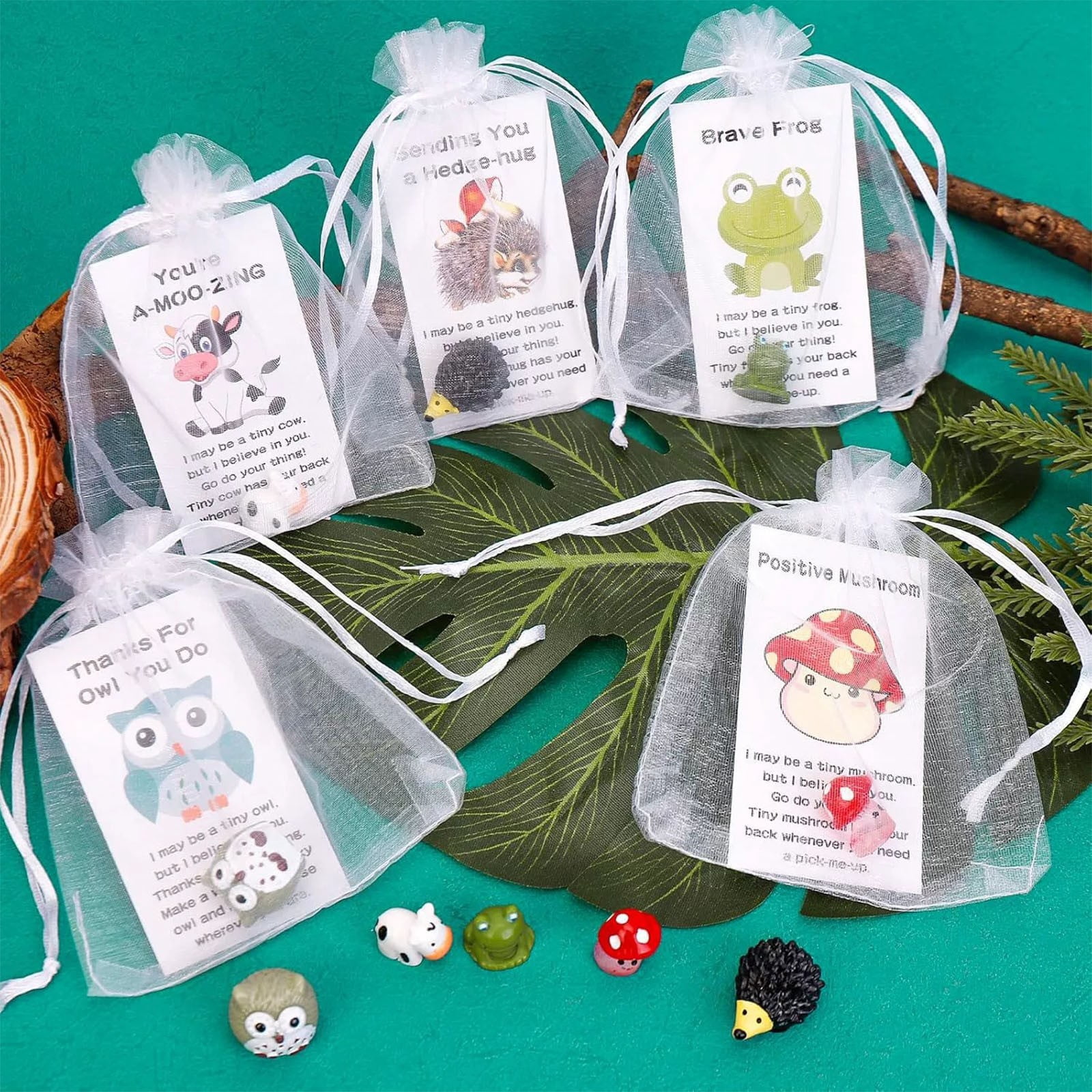 50Pcs Employee Appreciation Gifts Bulk, Appreciation Gifts for for Coworkers, Thank You Staff Office Volunteer Teachers Appreciation Bulk Gifts, Cute Mini Resin Gifts with Inspirational Note Cards