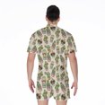 thumbnail image 2 of Cute Cartoon Cactus Pattern Short Sleeve Men'S Rompers, Cactus Planter Gardening Casual Summer Jumpsuits Outfit, 2 of 4