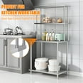 thumbnail image 2 of Étagère Supérieure Double en Acier Inoxydable Robuste pour Table de Préparation et de Travail – Étagère Commerciale Réglable à 2 Niveaux, Certifiée NSF pour Restaurant, Cuisine, Bar, Garage, Taille : 12x36 Po, 2 of 8