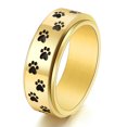 thumbnail image 1 of Anillo de bodas estilo garra de perro con forma giratoria de acero inoxidable, 1 of 5