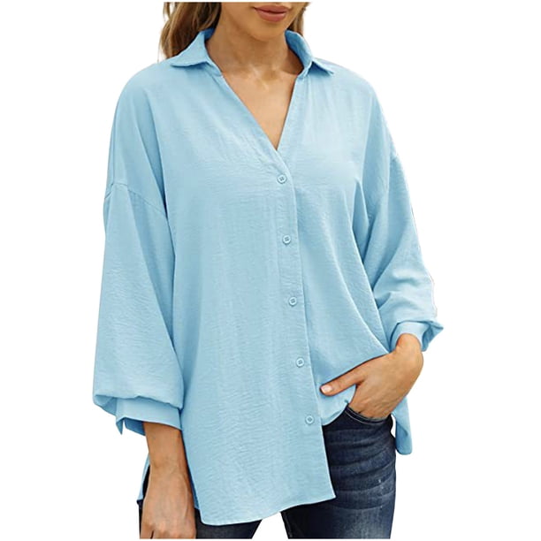 Moda Mujer Camiseta de manga larga Otoño Frente abierto Prendas de abrigo sueltas Blusa sólida Abrigo Tops Fridja czfsfas6741