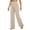 Beige, variant on Stylish Loose Solid Color High Waist Straight Leg Pants with Pockets Womens Soft Comfortable Elastic Waisted Basic Sports Leisure for Daily Commuter Wear White XL