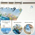 thumbnail image 3 of Easter Shower Curtain Spring Floral Bunny Bathroom Curtain Set Rabbit Easter Eggs Truck Happy Easter Bath Decor Waterproof Fabric Washable Curtain with 12 Hooks (Blue, 72x72 inch, Truck), 3 of 6