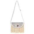 thumbnail image 3 of Women's Faux Patent Leather Fringe Crossbody Purse with Detachable Vegan Leather Strap, 3 of 4