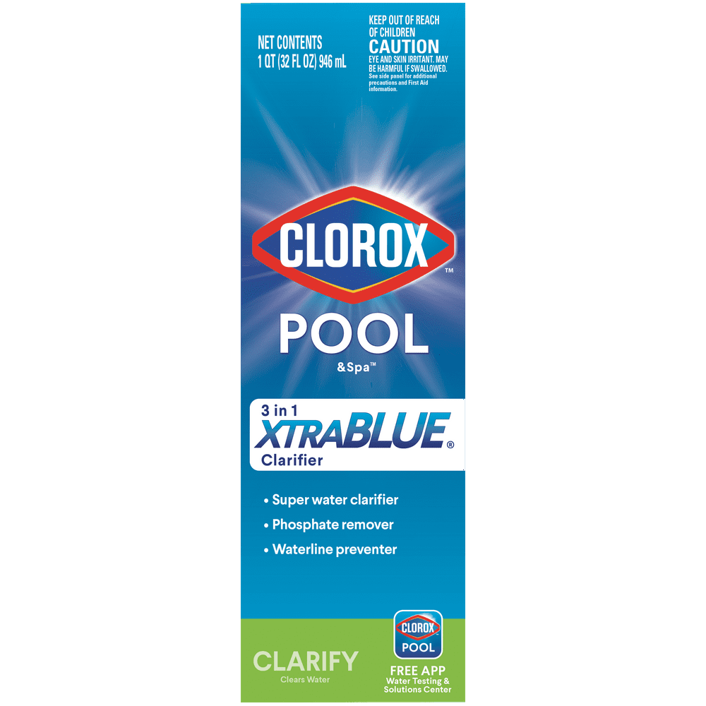 Clorox Pool&Spa 3in1 XtraBlue Pool Clarifier for Swimming Pools, 32