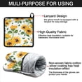 thumbnail image 7 of White Sunflower Green Leaf Pattern Kitchen Oven Mitt and Pot Holder Sets 2 Pcs for Baking, Cooking and Grilling, Heat Resistant Up To 392 °F, 7 of 7