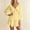 Yellow, variant on Women's V Neck Puff Long Sleeve Tiered Ruffle Mini Dress, Solid Elastic Waist Flowy Chiffon Summer Swing Short Dress Yellow XL(XL)