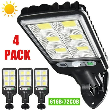 

4 PACK Solar Street Wall Light PIR Motion Sensor Lights IP65 Outdoor Waterproof Powerful Solar Lamp