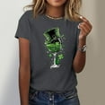 thumbnail image 5 of JURANMO Women's St. Patricks Day Shirts Casual Crew Neck Short Sleeved T Shirts Novelty Wine Glass Printed Fashion Tops Vacation Outfits Dark Gray L Back to College Sales, 5 of 6