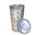 thumbnail image 2 of 16oz Tumblers Math Equations Colorful Pi Symbols White Pattern Stainless Steel Vacuum Insulated Double Wall Travel Tumbler Cups Mug with Lid and Straw,Cleaning Brush for Coffee,Tea, 2 of 4
