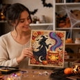 thumbnail image 4 of Halloween Diamond Painting Kit, Diy Halloween Witch With Bubbling Cauldron Diamond Painting Kit, Halloween Witch Pearl Art Craft Kit for Halloween Wall Decor, Home Display and Halloween Gifts, 4 of 5