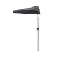 thumbnail image 1 of FLAME&SHADE 9 ft Half Round Outdoor Market Patio Table Umbrella with Tilt for Wall Balcony, Anthracite, 1 of 7