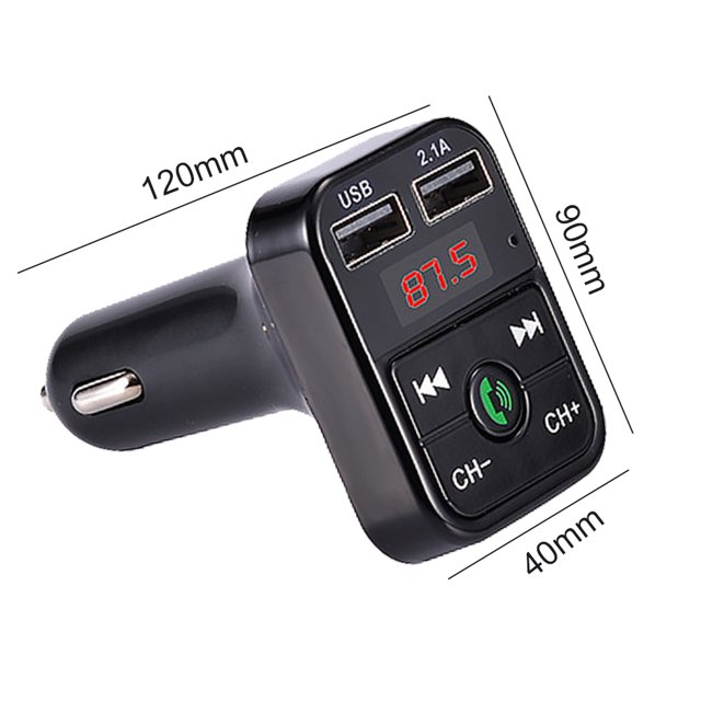 Adaptador De Transmisor Fm Para Automóvil Cargador de coche de llamada 12V-24V Adaptador de coche de radio M con pantalla digital Negro Sywqhk Accesorios para autos y motos