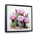 thumbnail image 2 of Designart "Fishhook s Charm Pink Green Cactus II" Floral Floater Framed Wall Art Living Room, 2 of 7