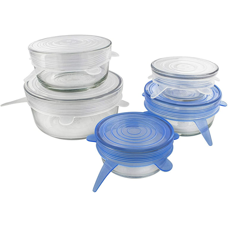 Skinny Stacks 2 Pack - Stacking Food Storage Trays Stretch Cover