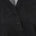 thumbnail image 4 of Sin Playera Cuello en V Algodon Plisadas Apariencia Atractiva Mujeres Black L, 4 of 8