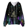thumbnail image 5 of idosla Christmas Hoodie for Women Zip Up Trendy Graphic Hooded Sweatshirt Comfy Casual Long Sleeve Winter Tops (Black, XXL), 5 of 7