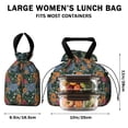 thumbnail image 5 of Pioneer Flower Floral Print Pattern Drawstring Lunch Bag Women - Drawstring Lunch Bag Insulated for Work Office - Stain-Resistant Large Lunchbags for Women with Multi-Pockets, 5 of 6