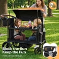 thumbnail image 5 of HARPPA Wagon Stroller for 2 Kids, Foldable Kids Wagon with Canopy, 5-Point Harness,Bench Seat, All-Terrain Toddler Wagon Stroller, Black, 5 of 8