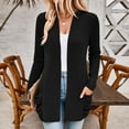 thumbnail image 4 of Aueoeo Cardigan Sweaters for Women,3/4 Sleeve Cardigan for Women Women's Casual Winter Striped Contrasting Pockets Cardigan Long Sleeved Top Jacket Long Cardigans for Women On Clearance, 4 of 7