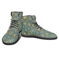 thumbnail image 5 of POLERO Green Gold Bohemian Flower Walking Sneaker for Men Women PU Leather Walking Shoe Athletic Running Cycling Flat Shoes Travel Training Business Walking Hiking Sneakers, 5 of 7