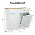 thumbnail image 6 of Reliancer Kitchen Trash Cabinet - Double Tilt Out Trash Cabinet with 2 Hideaway Drawers, Solid Wood Tabletop - Free Standing Recycling Cabinet - Pet Proof Trash Can Holder with Storage, White, 6 of 7