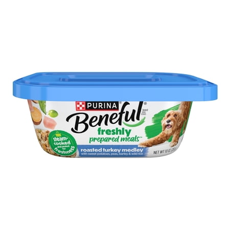 Purina Beneful Dog Food Freshly Prepared Meals Wet Dog Food with Turkey, Sweet Potatoes, and Wild Rice, 10 oz.