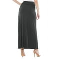 thumbnail image 4 of Women's Casual Foldable Waist Comfy Loose Fit Solid Maxi Skirt S-3XL, 4 of 6