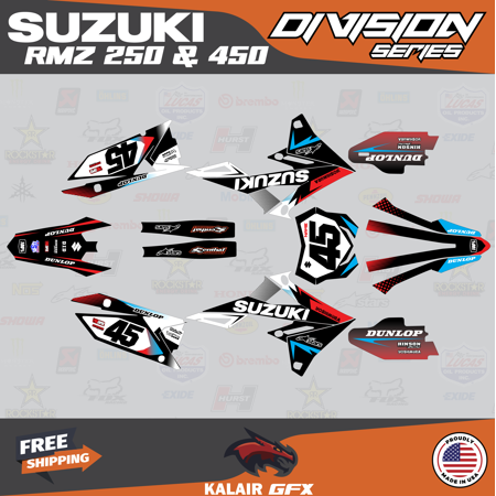 Kalair GFX Graphics Kit for Suzuki RMZ250 (2019-2023) Division Series Kalair GFX Graphics Kit for Suzuki RMZ250 (2019-2023) Division Series