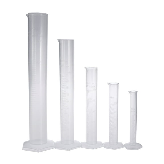 Transparent Plastic Measuring Cylinder with Graduated Measurements for Lab or Home Use 10ml 25ml 50ml 100ml 250ml