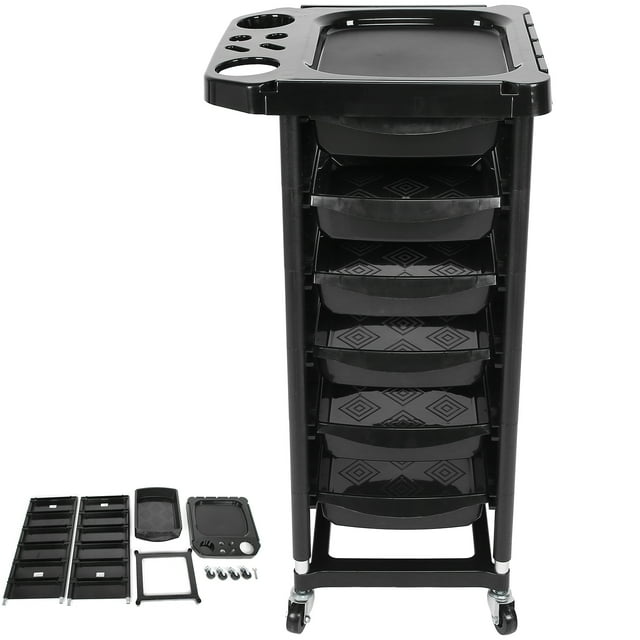 Salon Rolling Cart, Hairdressing Cart Rolling 5-Layer For Barber Shop For Beauty Salon