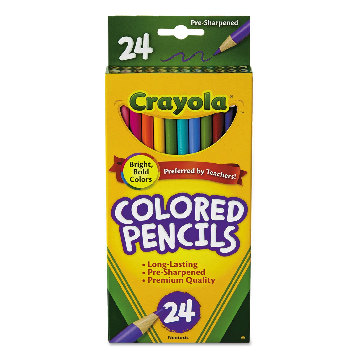Crayola Colored Pencils Long 24 in a Pack, Case of 36